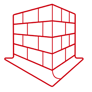 Concrete foundation icon representing footings and foundations by Forest Area Concrete & Construction.